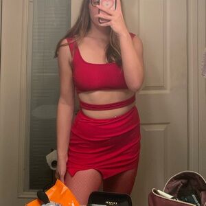 Red Strappy Bodysuit